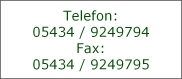 Tel: 054349249794 Fax: 054349249795
